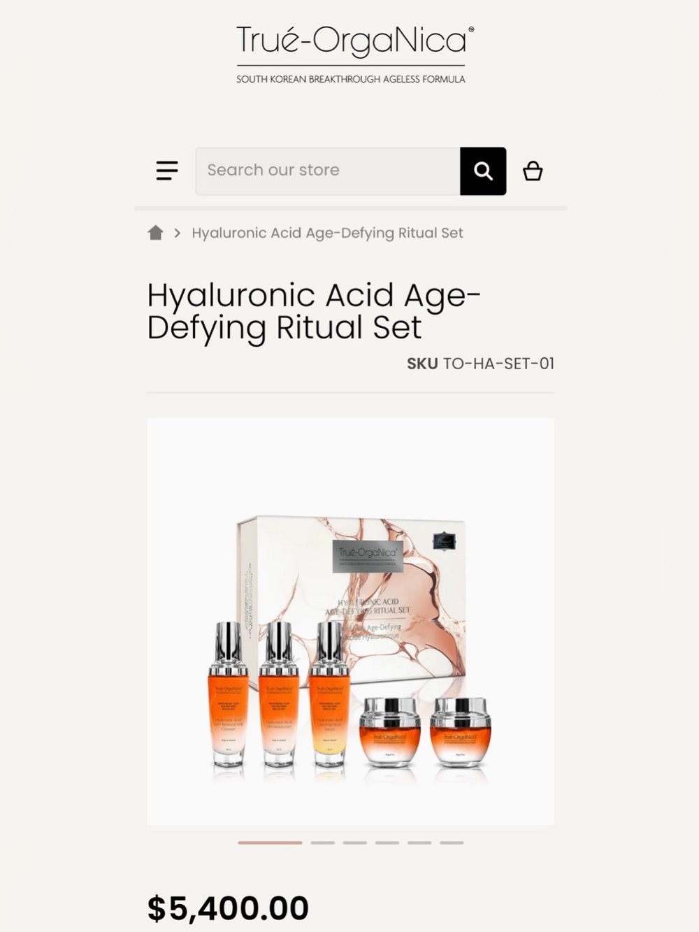 True-Organica Hyaluronic Acid Age-Defying Ritual Set - Orange
